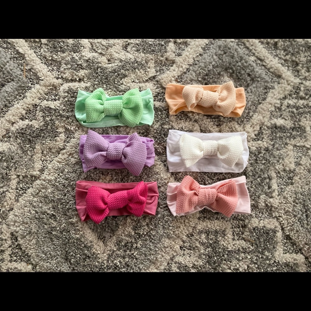 Pastel Boutique Bullet Fabric Head Wrap Bows For Baby Girls